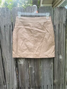 Gianni Bini Tan Faux Leather Mini Skirt